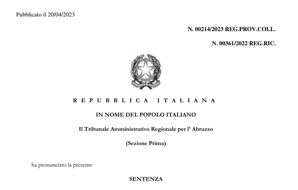 Sentenza storica del TAR Abruzzo contro la sovrintendenza che diceva di no a QUALSIASI installazione di impianti fotovoltaici