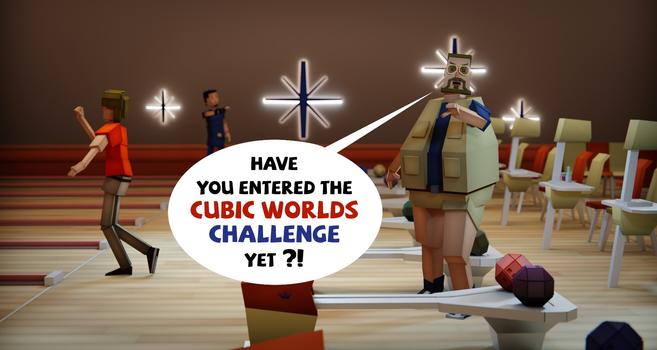 3d low poly render of a Big Lebowski bowling scene (fanart) referring to Cubic Worlds on-line challenge