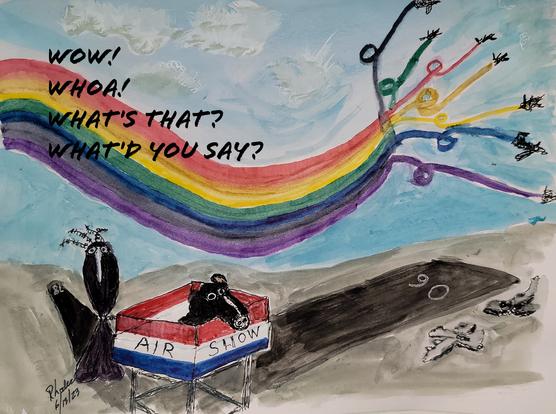 Hank (the dog) and Boats (boat tailed grackle) is a daily cartoon filled with dad jokes, puns, special days, and more.