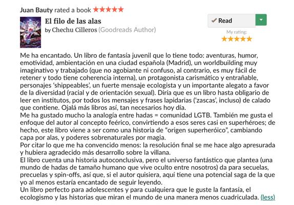 Reseña de cinco estrellas.