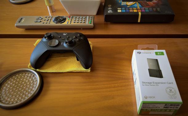Microsoft X-Box Elite Controller and Proprietary / #Seagate 2TB #ExpansionCard and #SomeChocolates