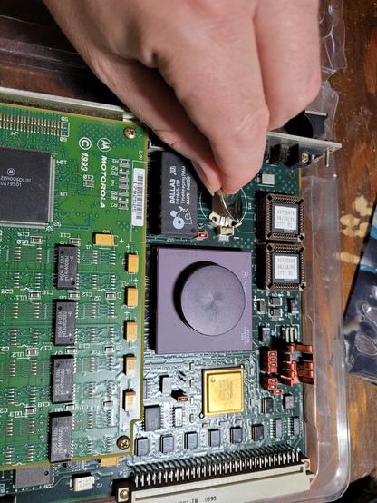 Removing the coin cell from a Motorola VME board