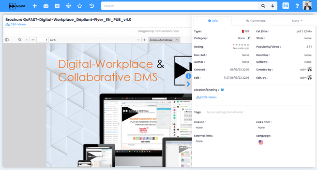 screenshot of GoFAST Community v4.1 opensource alternative to sharepoint office365