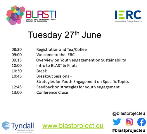 Sustainability and blockchain  Conference at Tyndall National Institute, Cork.  June 27th 2023.