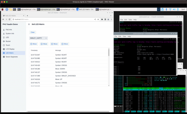 Screenshot of the Raspberry Pi running as server.
