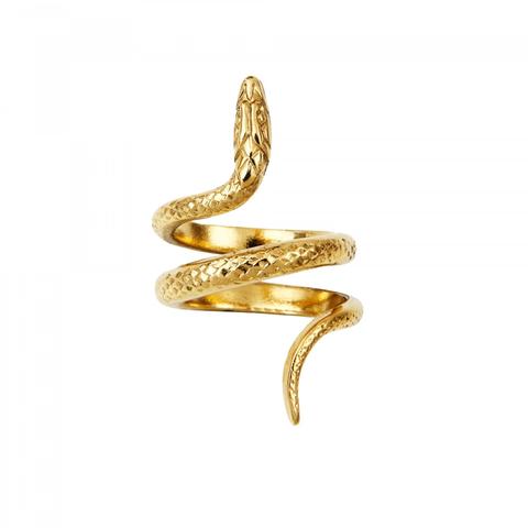 Bague dorée en forme de serpent