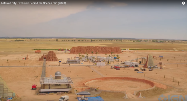 Filming set for Asteroid City, somewhere in Spain