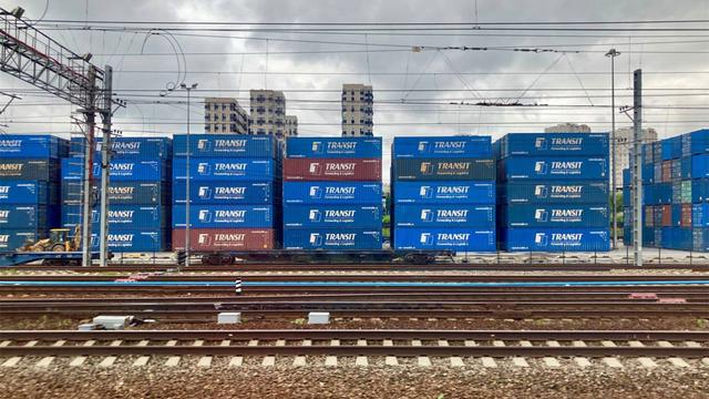 Containers at the Khovrino depot in Moscow. MT