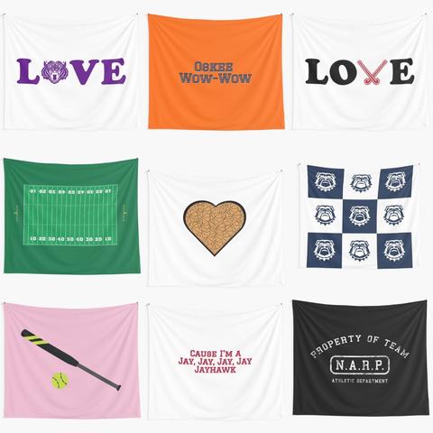 College Mascot Designs has amazing banners, perfect for decorating the college walls!