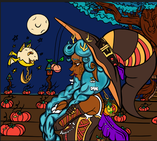 2022 I don't recall what program I was using to make this but my brain just refused to learn it and so this is the outcome. Not bad! but I wish I could have mastered it. #witchtober #art #DigitalArt #witch #conceptcharacter