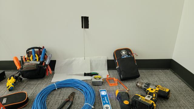 Fishing a VOIP cable for a business client in Greenville, SC.