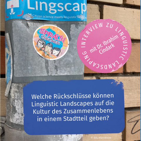 Man sieht die zweite Interviewfrage an Ibrahim Cindark: Welche Rückschlüsse können Linguistic Landscapes auf die Kultur des Zusammenlebens in einem Stadtteil geben?