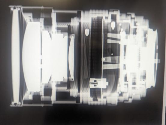 An X ray of a camera lens