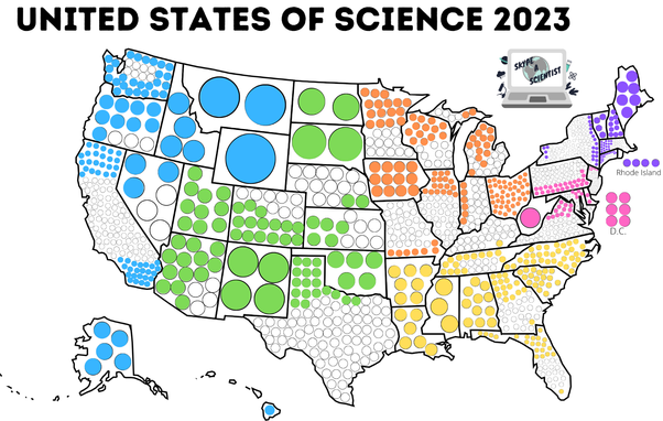 a map of the united states with colorful bubbles showing where $10 donations have been made. There are white ones where classes were matched but donations are still needed. All the big states still need help (except Ohio which is closed)