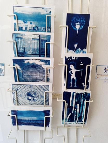 Carte postale en cyanotype.
