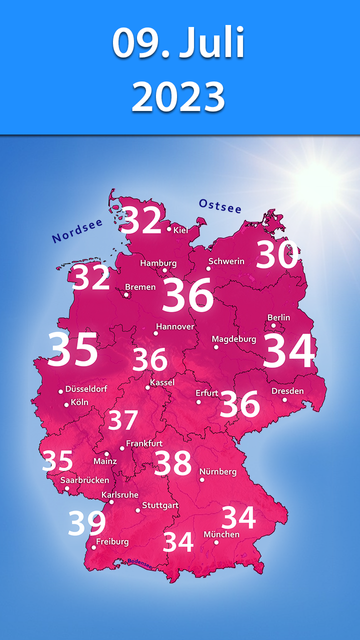 Extreme Hitze 08. und 09. Juli 2023