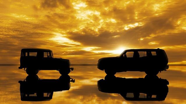 Toyota’s published press photo of an FJ40 face to face with the next Gen Land Cruiser