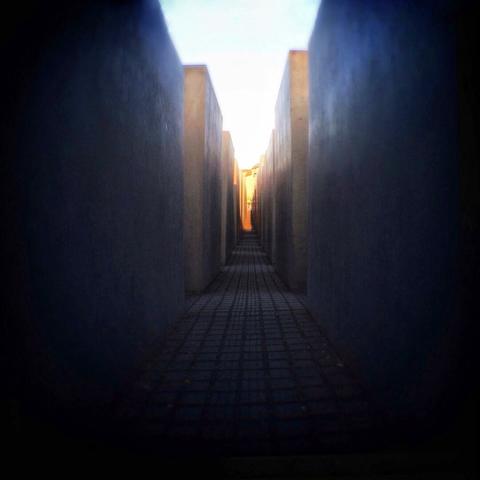A colour photo of Berlin's Holocaust Memorial.