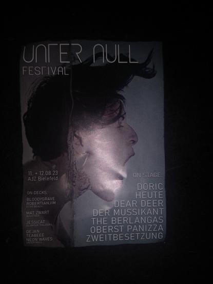 Foto vom Partyflyer: Festival 11. - 12.8.  im AJZ Bielefeld. Viele Live-Acts und DJing.