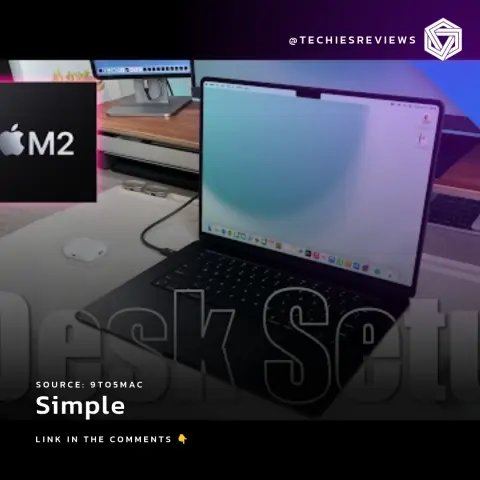 Simple & Productive 15in M2 MacBook Air Desk Setup