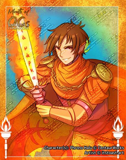 Phrono, the Fire Merman Knight, is ready to defend the seas