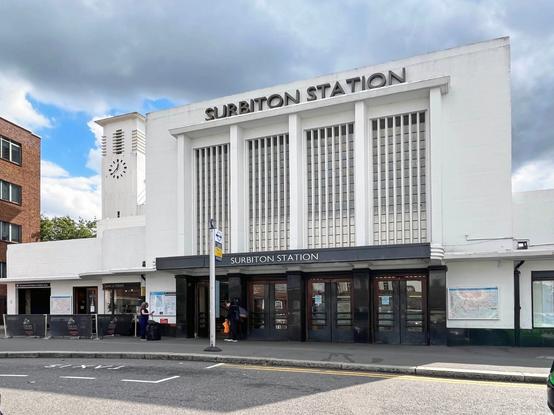 Colour photograph of Surbiton station ticket hall