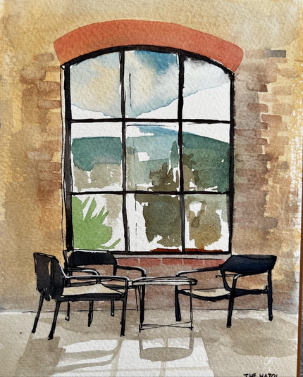 Big window and a group of chairs