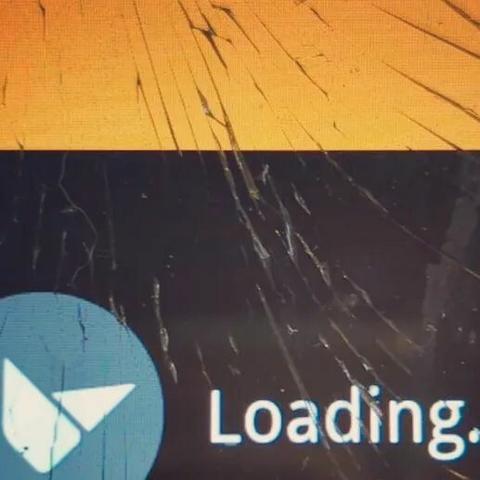 the app loading screen (image icon + text "loading") as described in the repost