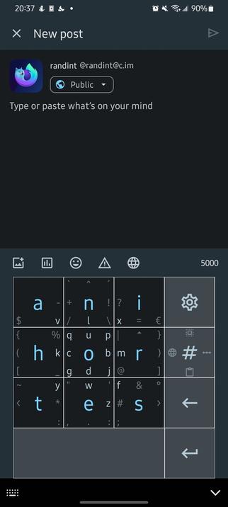 A screenshot of Thumb-Key.