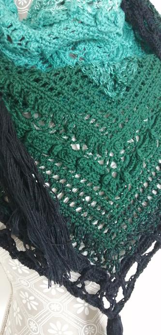 Detail shot of the scarf showing the texture