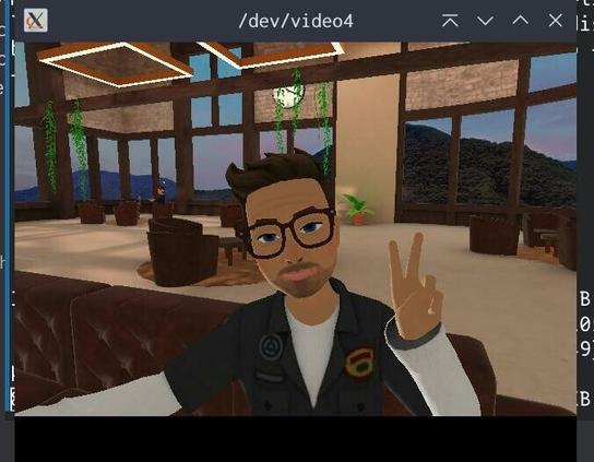 A selfie of an avatar shooting a peace sign