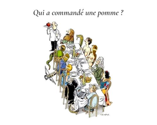 L'humour du dessinateur italien Marco de Angelis : « Qui a commandé un pomme ? »