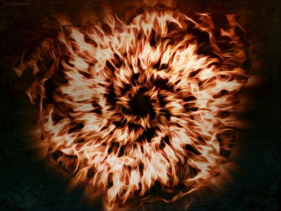 Fireball swirl of flame