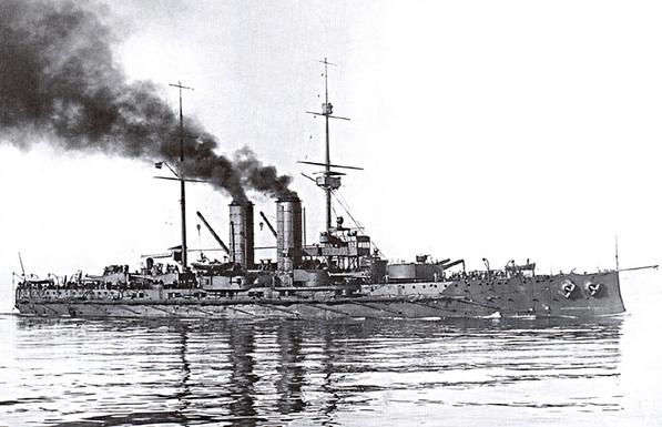SMS Radetzky was the first of the three Radetzky-class pre-dreadnought battleships built for the Austro-Hungarian Navy (K.u.K. Kriegsmarine). She was named for the 19th-century Austrian field marshal Joseph Radetzky von Radetz. Radetzky and her sisters, Erzherzog Franz Ferdinand and Zrínyi, were the last pre-dreadnoughts built by the Austro-Hungarian Navy—they were followed by the larger and significantly more powerful Tegetthoff-class dreadnoughts.

Radetzky was built by the shipbuilding company Stabilimento Tecnico in Trieste and commissioned into the fleet on 15 January 1911. During the war, Radetzky operated largely as part of a fleet in being alongside the rest of the Austro-Hungarian Navy; in doing so, the ships tied down considerable naval forces from the Triple Entente. Radetzky did participate in some offensive operations, primarily shore bombardments in the Adriatic Sea against French, Montenegrin, and Italian targets.

Towards the end of 1918, with the war going against the Austrians, Radetzky was prepared to be transferred to the State of Slovenes, Croats and Serbs. On 10 November 1918 — six days after the Austrian armistice — Yugoslav navy officers sailed the battleship out of Pola and surrendered it to a squadron of American submarine chasers. Under the terms of the Treaty of Saint-Germain-en-Laye, the transfer was not recognized; instead, Radetzky was given to Italy and broken up for scrap.