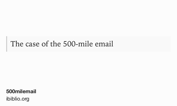 Text Shot: The case of the 500-mile email