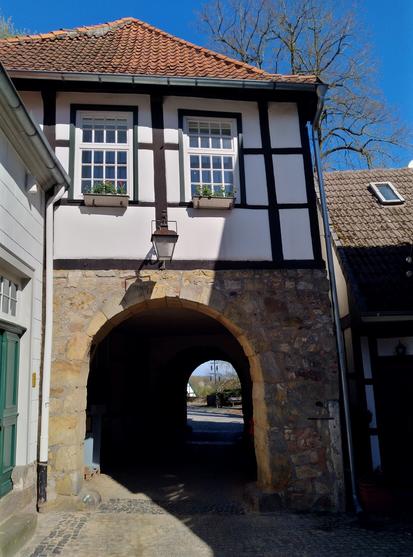 Torhaus Legge gate in Tecklenburg city, Germany