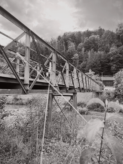Pedestrian Bridge over the Toess River in Kollbrunn near Winterthur, Switzerland