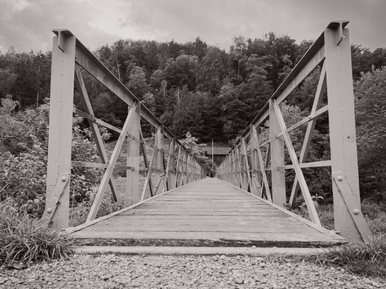 Pedestrian Bridge over the Toess River in Kollbrunn near Winterthur, Switzerland