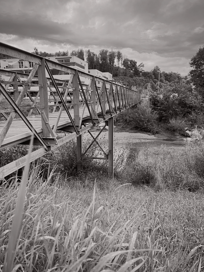 Pedestrian Bridge over the Toess River in Kollbrunn near Winterthur, Switzerland