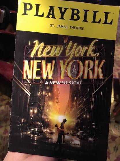Playbill for New York, New York at the St James Theatre