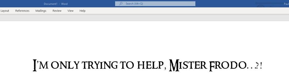 "Ringbearer" font in MSWord