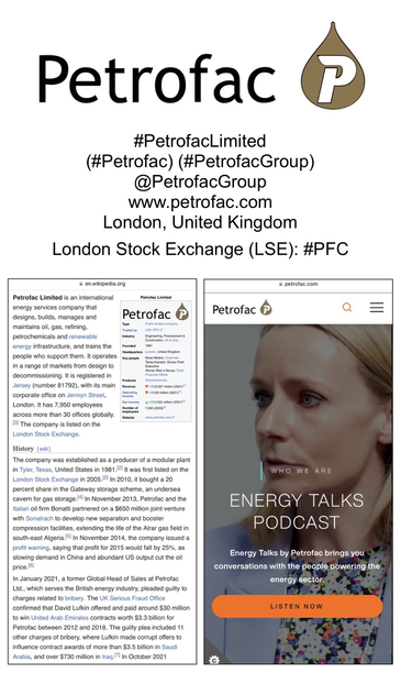 Logo and company information for Petrofac Limited.