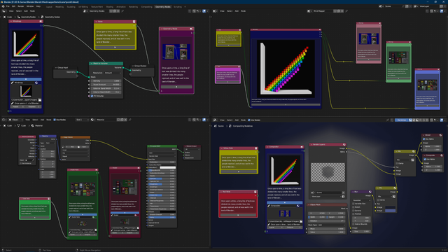 Mindmap Flowchart made in Blender 3D
