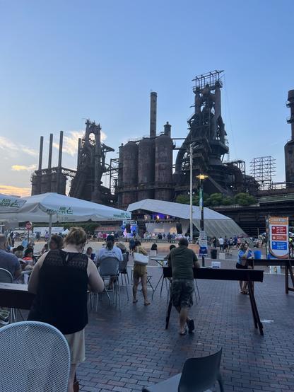 Bethlehem Steel stacks in the background - concert tent, music lovers and fans of good food and bevies in the foreground.