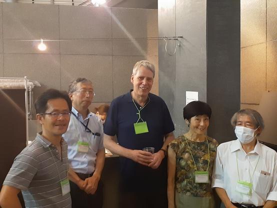 Group photo at banquet. Meiji University, Tokyo.