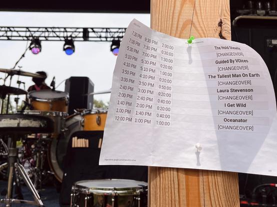 Stage rundown at Positive Jam, Arrowood Farms, Accord, NY 8/5/23