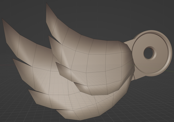A rough 3D sketch of the Hermes wings I wanted to attach to my skates. Inspired by the Hermes Adidas sneakers