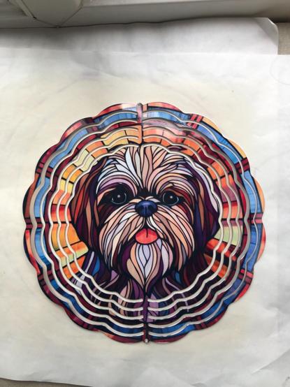 Shih-tzu wind spinner in various colours.