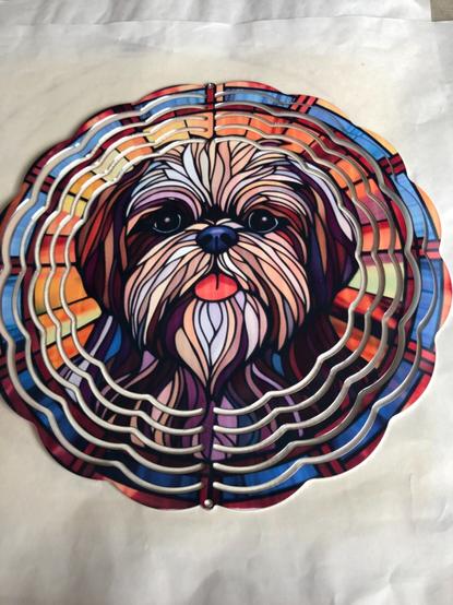 Shih-tzu wind spinner in various colours.