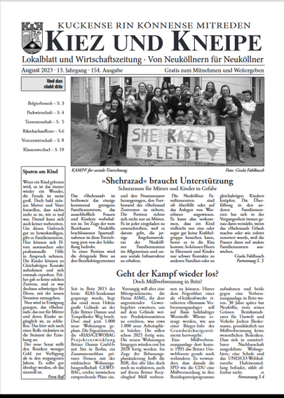 Titelbild der August-Ausgabe von Kiez und Kneipe.